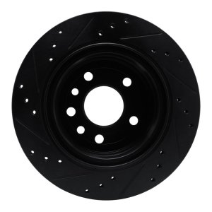 Cadillac Catera Brake Rotor (1) - Rear Right - R1 Concepts - Drilled & Slotted - Black - 2001